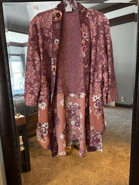 ivy jane Mauve and Orange Floral Paisley Kimono
